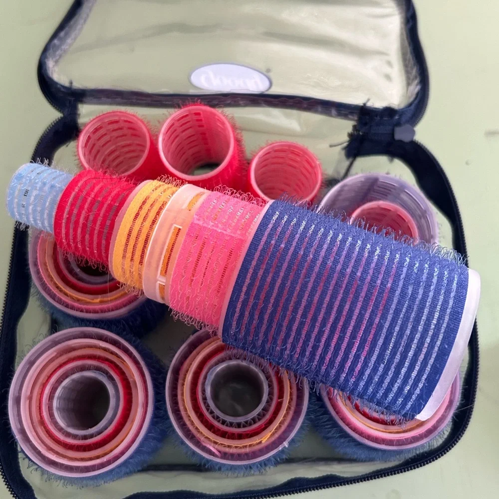 Vintage Goody Self Holding Rollers Red Pink